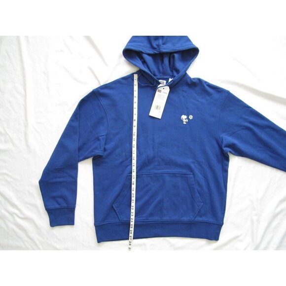 New W/ Tag 2020 Levi's x Peanuts Relaxed Snoopy Blue Pullover Hoodie Size M - Picture 5 of 8